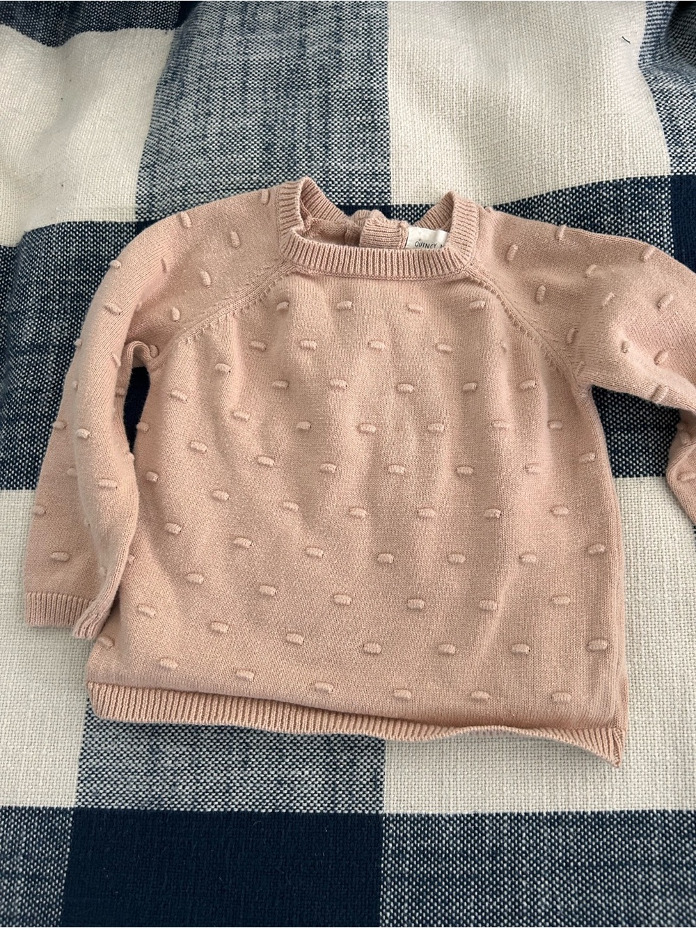 Quincy Mae 6-12 months bubble sweater and pants set tan - Picture 2 of 8